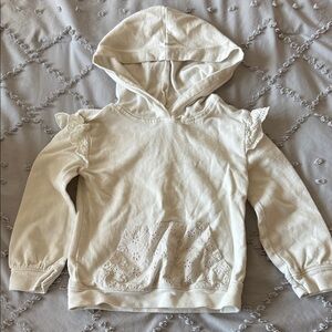 OshKosh B'gosh Cream Hoodie with Lace Accents